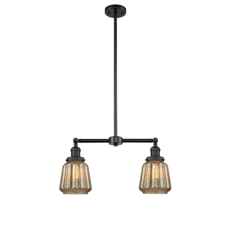 Chatham Island Light shown in the Matte Black finish with a Mercury shade