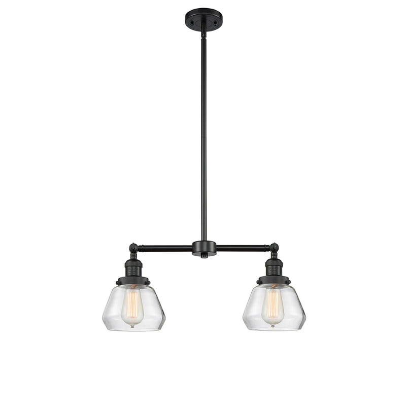 Fulton Island Light shown in the Matte Black finish with a Clear shade