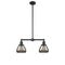 Fulton Island Light shown in the Matte Black finish with a Plated Smoke shade