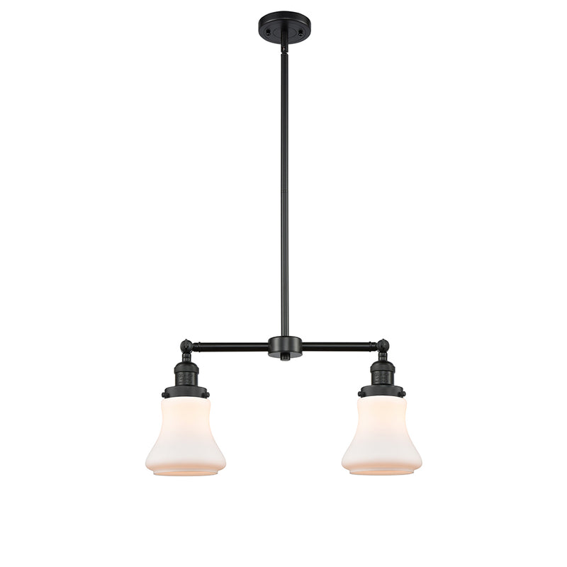 Bellmont Island Light shown in the Matte Black finish with a Matte White shade