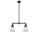 Bellmont Island Light shown in the Matte Black finish with a Clear shade