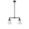 Bellmont Island Light shown in the Matte Black finish with a Seedy shade