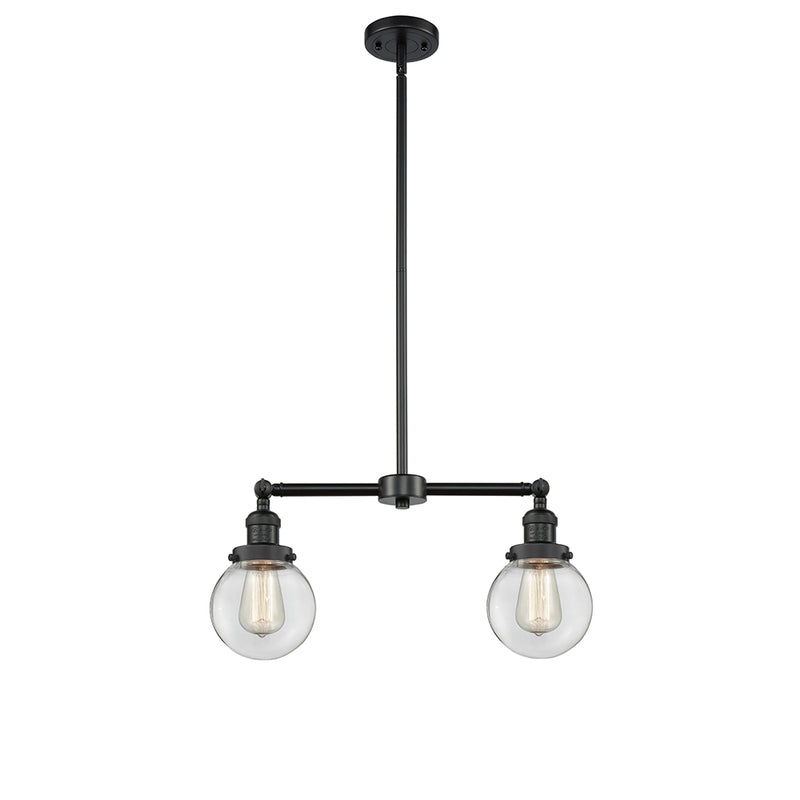 Beacon Island Light shown in the Matte Black finish with a Clear shade