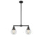 Beacon Island Light shown in the Matte Black finish with a Clear shade