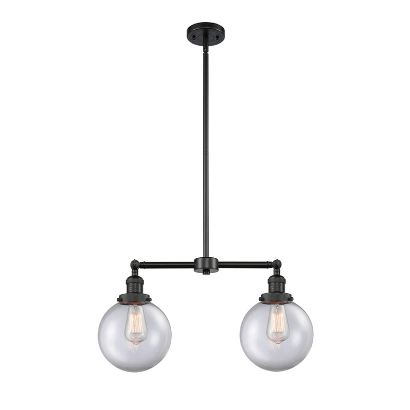 Beacon Island Light shown in the Matte Black finish with a Clear shade