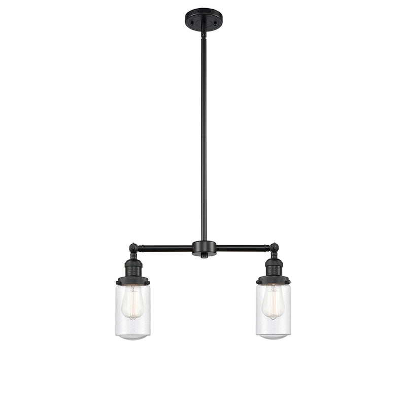 Dover Island Light shown in the Matte Black finish with a Seedy shade