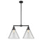 Cone Island Light shown in the Matte Black finish with a Clear shade