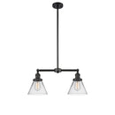 Cone Island Light shown in the Matte Black finish with a Clear shade