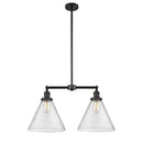 Cone Island Light shown in the Matte Black finish with a Seedy shade