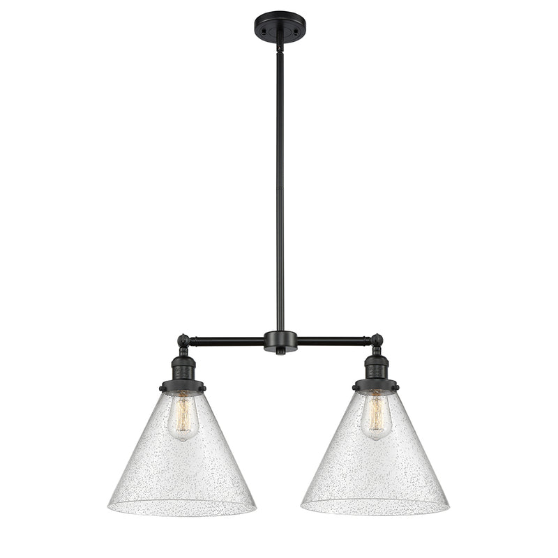 Cone Island Light shown in the Matte Black finish with a Seedy shade