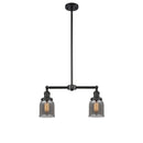 Bell Island Light shown in the Matte Black finish with a Plated Smoke shade