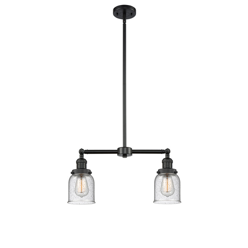 Bell Island Light shown in the Matte Black finish with a Seedy shade