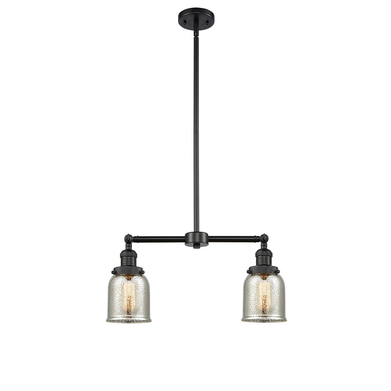 Bell Island Light shown in the Matte Black finish with a Silver Plated Mercury shade