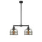 Bell Cage Island Light shown in the Matte Black finish with a Silver Plated Mercury shade