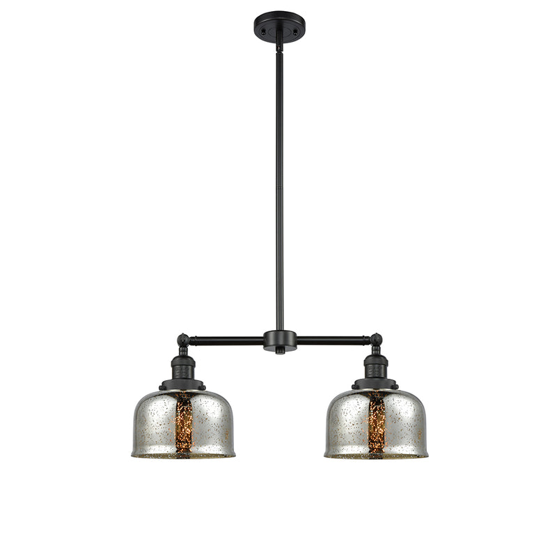 Bell Island Light shown in the Matte Black finish with a Silver Plated Mercury shade