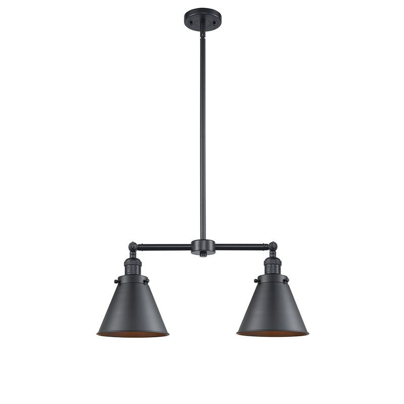 Appalachian Island Light shown in the Matte Black finish with a Matte Black shade