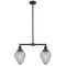 Geneseo Island Light shown in the Oil Rubbed Bronze finish with a Clear Crackled shade