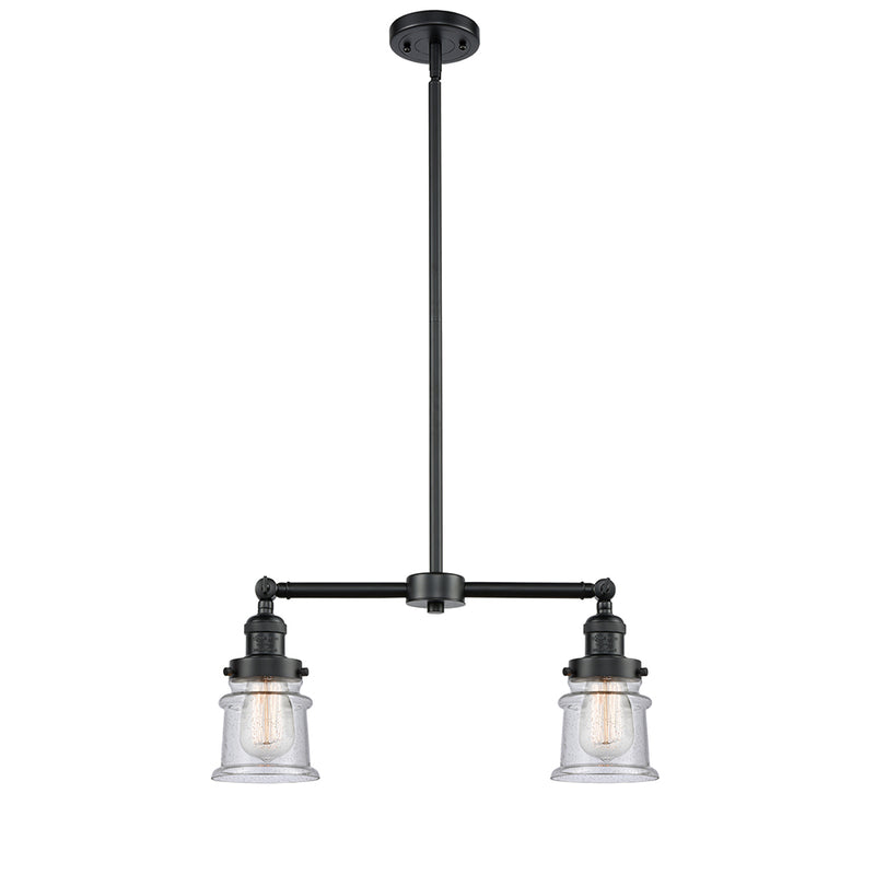 Canton Island Light shown in the Oil Rubbed Bronze finish with a Seedy shade