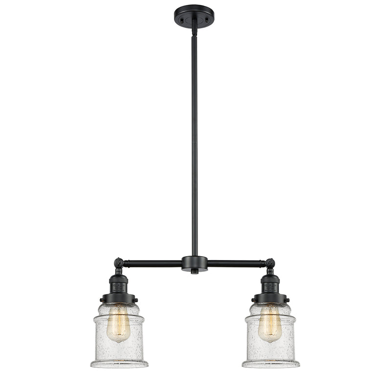 Canton Island Light shown in the Oil Rubbed Bronze finish with a Seedy shade