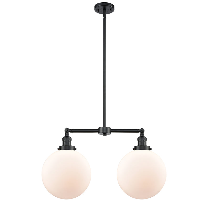 Beacon Island Light shown in the Oil Rubbed Bronze finish with a Matte White shade