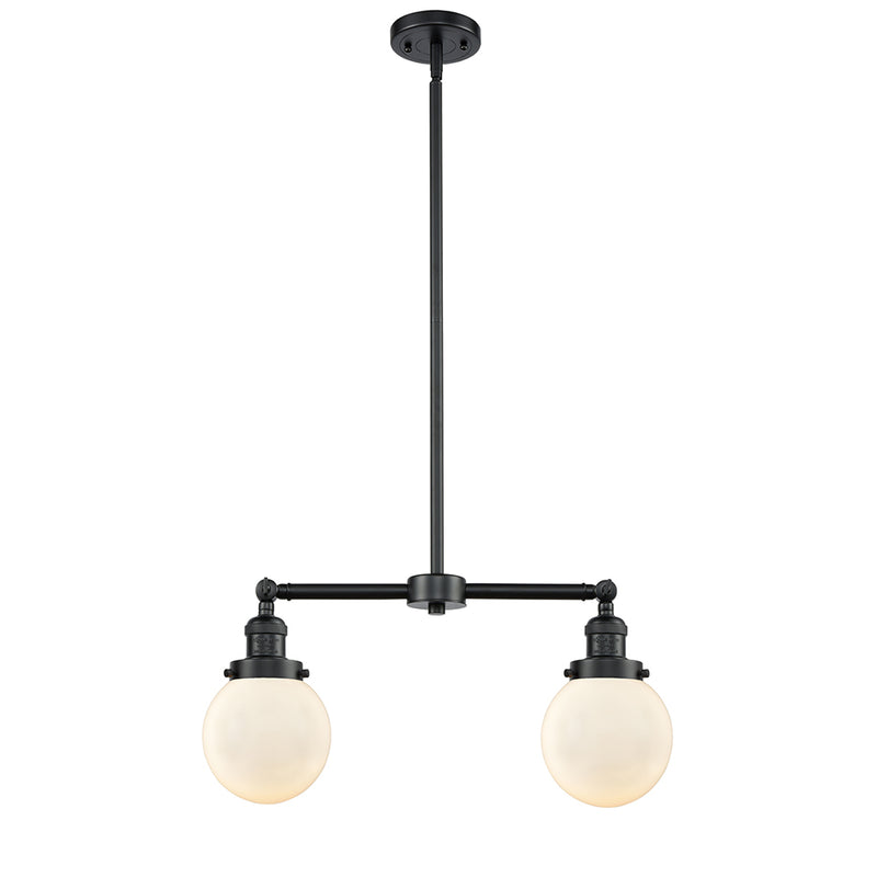 Beacon Island Light shown in the Oil Rubbed Bronze finish with a Matte White shade