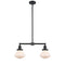 Olean Island Light shown in the Oil Rubbed Bronze finish with a Matte White shade