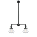 Olean Island Light shown in the Oil Rubbed Bronze finish with a Seedy shade