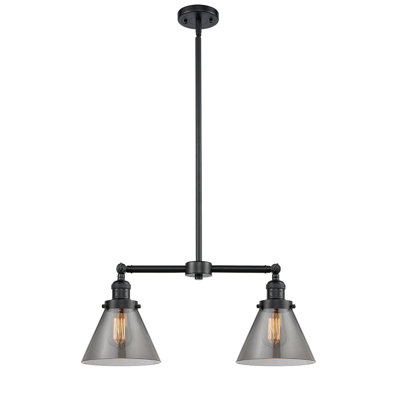 Cone Island Light shown in the Oil Rubbed Bronze finish with a Plated Smoke shade