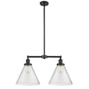 Cone Island Light shown in the Oil Rubbed Bronze finish with a Seedy shade