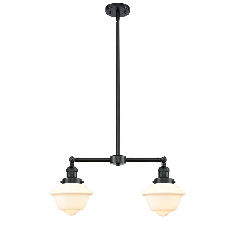 Oxford Island Light shown in the Oil Rubbed Bronze finish with a Matte White shade