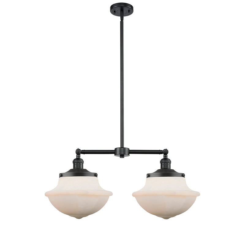 Oxford Island Light shown in the Oil Rubbed Bronze finish with a Matte White shade