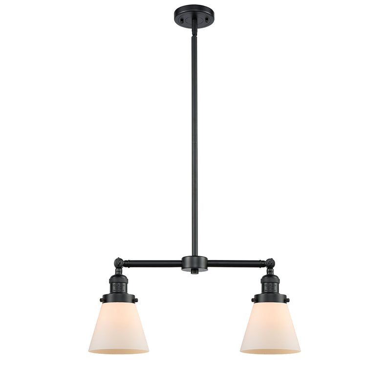 Cone Island Light shown in the Oil Rubbed Bronze finish with a Matte White shade