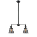 Cone Island Light shown in the Oil Rubbed Bronze finish with a Plated Smoke shade