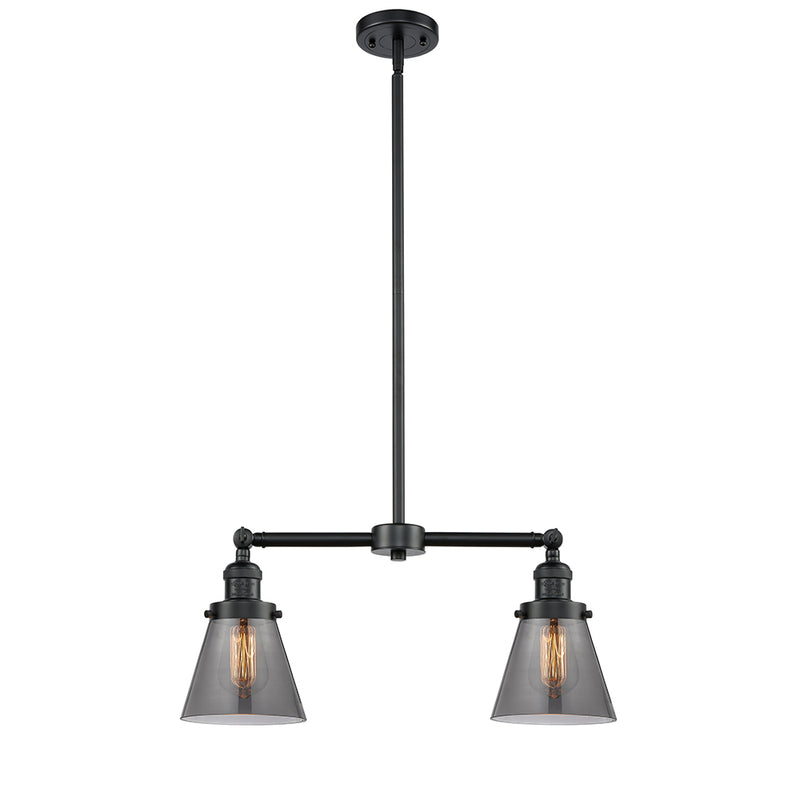 Cone Island Light shown in the Oil Rubbed Bronze finish with a Plated Smoke shade