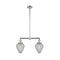 Geneseo Island Light shown in the Polished Chrome finish with a Clear Crackled shade