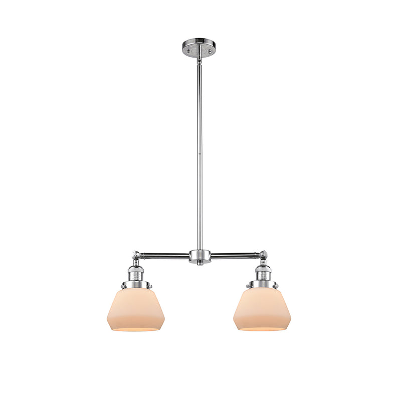 Fulton Island Light shown in the Polished Chrome finish with a Matte White shade