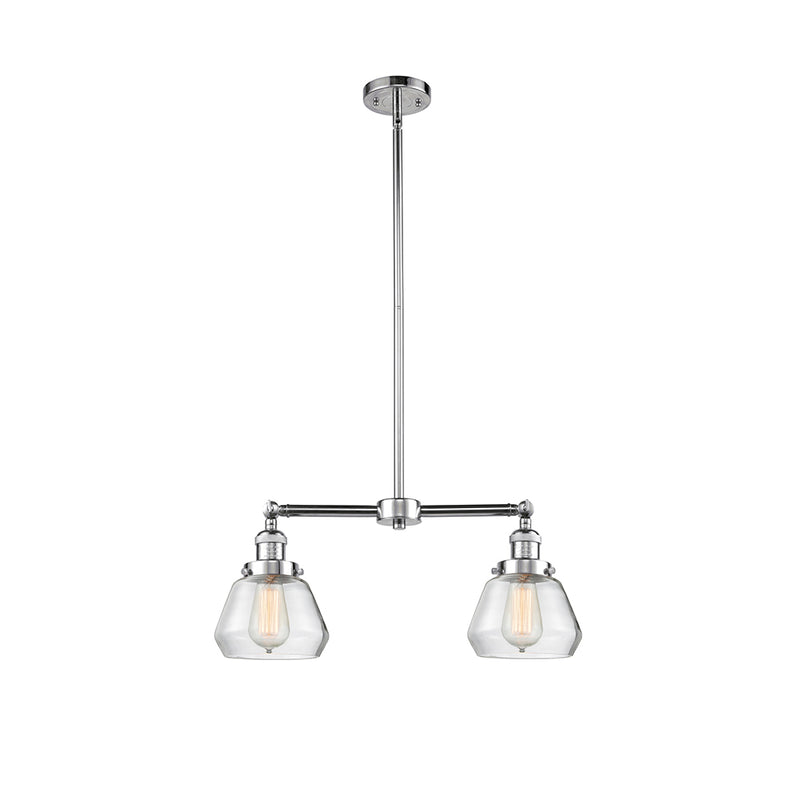 Fulton Island Light shown in the Polished Chrome finish with a Clear shade