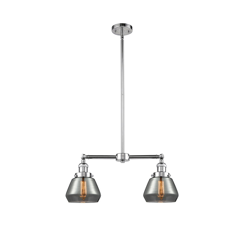 Fulton Island Light shown in the Polished Chrome finish with a Plated Smoke shade