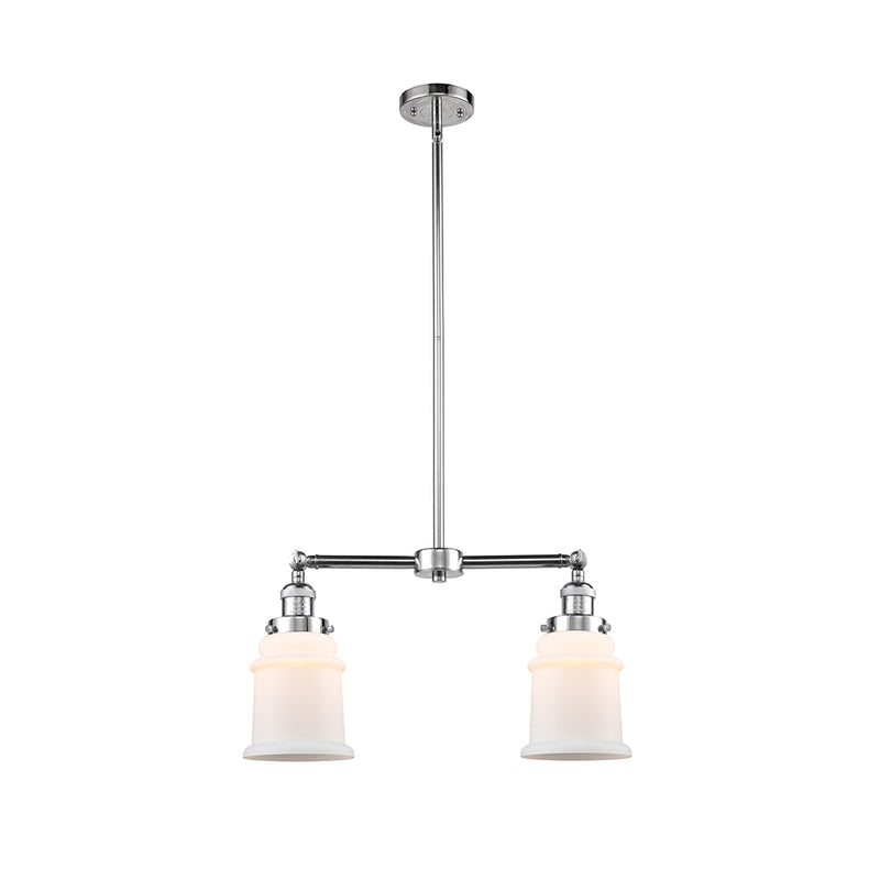 Canton Island Light shown in the Polished Chrome finish with a Matte White shade