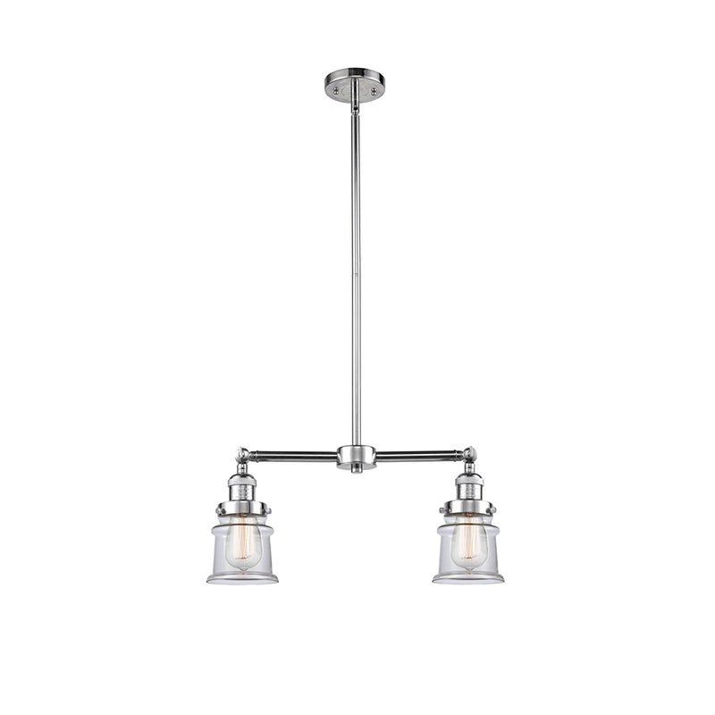 Canton Island Light shown in the Polished Chrome finish with a Clear shade