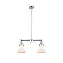 Bellmont Island Light shown in the Polished Chrome finish with a Matte White shade