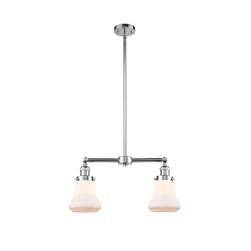 Bellmont Island Light shown in the Polished Chrome finish with a Matte White shade