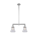 Bellmont Island Light shown in the Polished Chrome finish with a Seedy shade