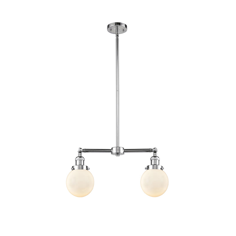 Beacon Island Light shown in the Polished Chrome finish with a Matte White shade