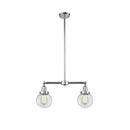 Beacon Island Light shown in the Polished Chrome finish with a Clear shade