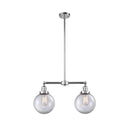 Beacon Island Light shown in the Polished Chrome finish with a Clear shade