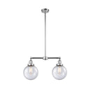 Beacon Island Light shown in the Polished Chrome finish with a Seedy shade