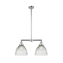 Seneca Falls Island Light shown in the Polished Chrome finish with a Clear Halophane shade