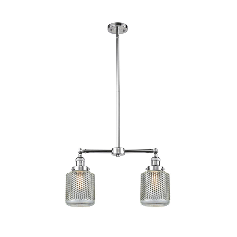 Stanton Island Light shown in the Polished Chrome finish with a Clear Wire Mesh shade