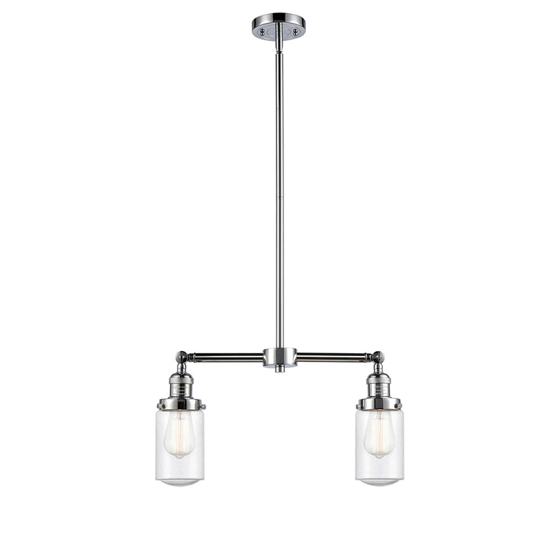 Dover Island Light shown in the Polished Chrome finish with a Seedy shade